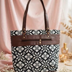 Black & White Printed Women's Handbag