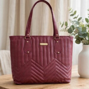 Maroon Quilted Women's Handbag