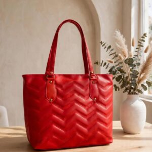 Red Quilted Women's Handbag